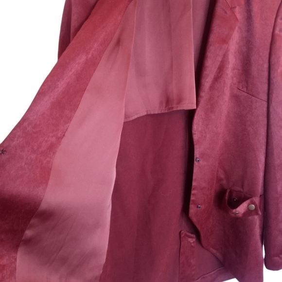 Free People Blazer Silky Satin Sheen Open Front Pockets - Picture 7 of 11